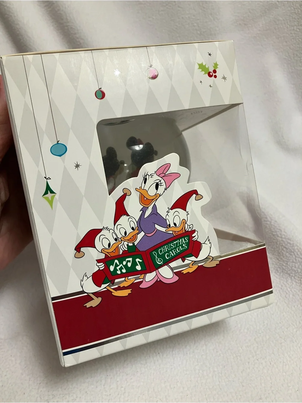 2014 Disney Store Mickey and Minnie Mouse Holiday Snow Globe NIB